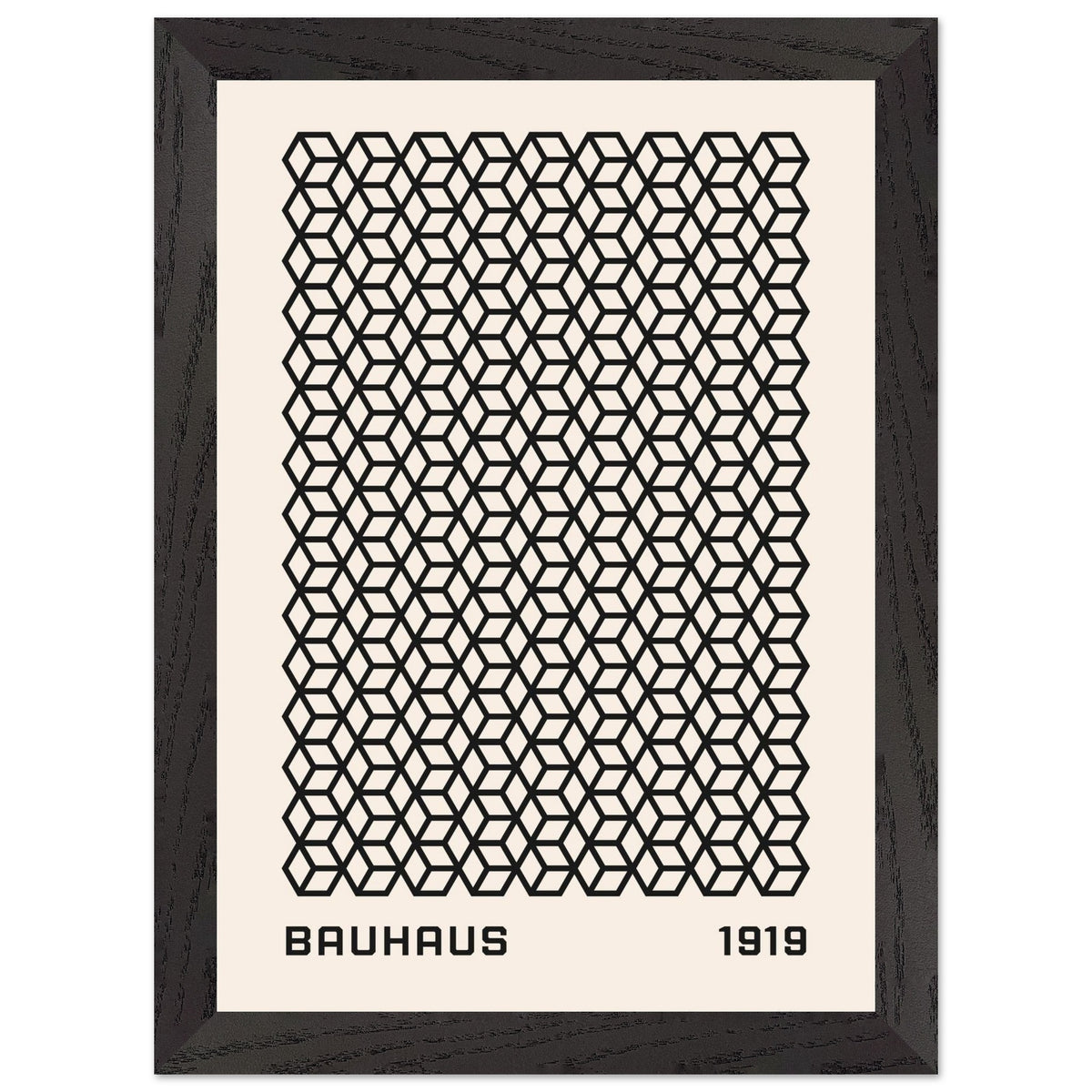 Artfulprints Poster met Lijst Bauhaus - 1919 beehive  - A4 21x29.7 cm - Zwart / Wit