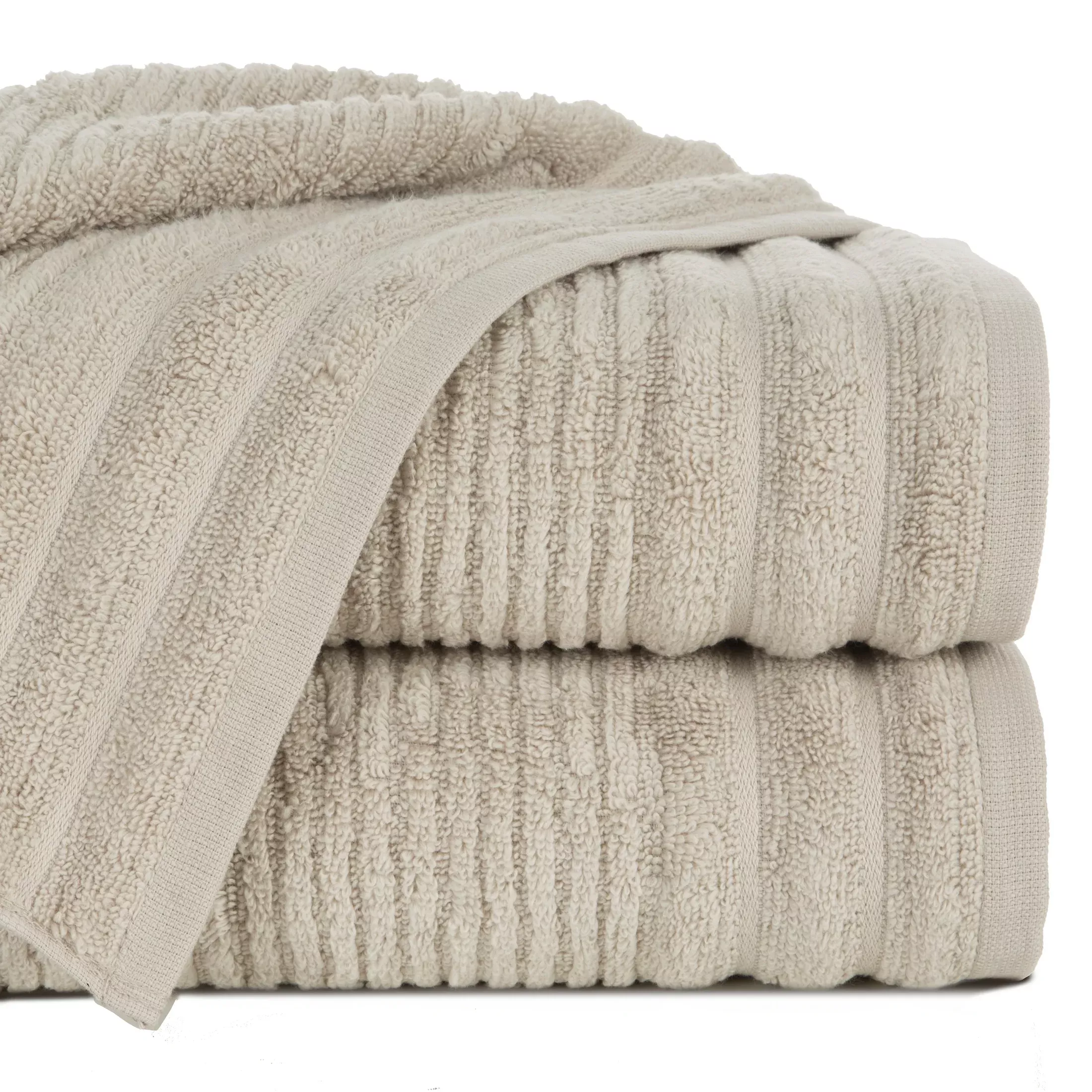 Ręcznik do rąk 30x50 cm bawełniany kolor beżowy w prążki 400 g/m2 SAMMY
