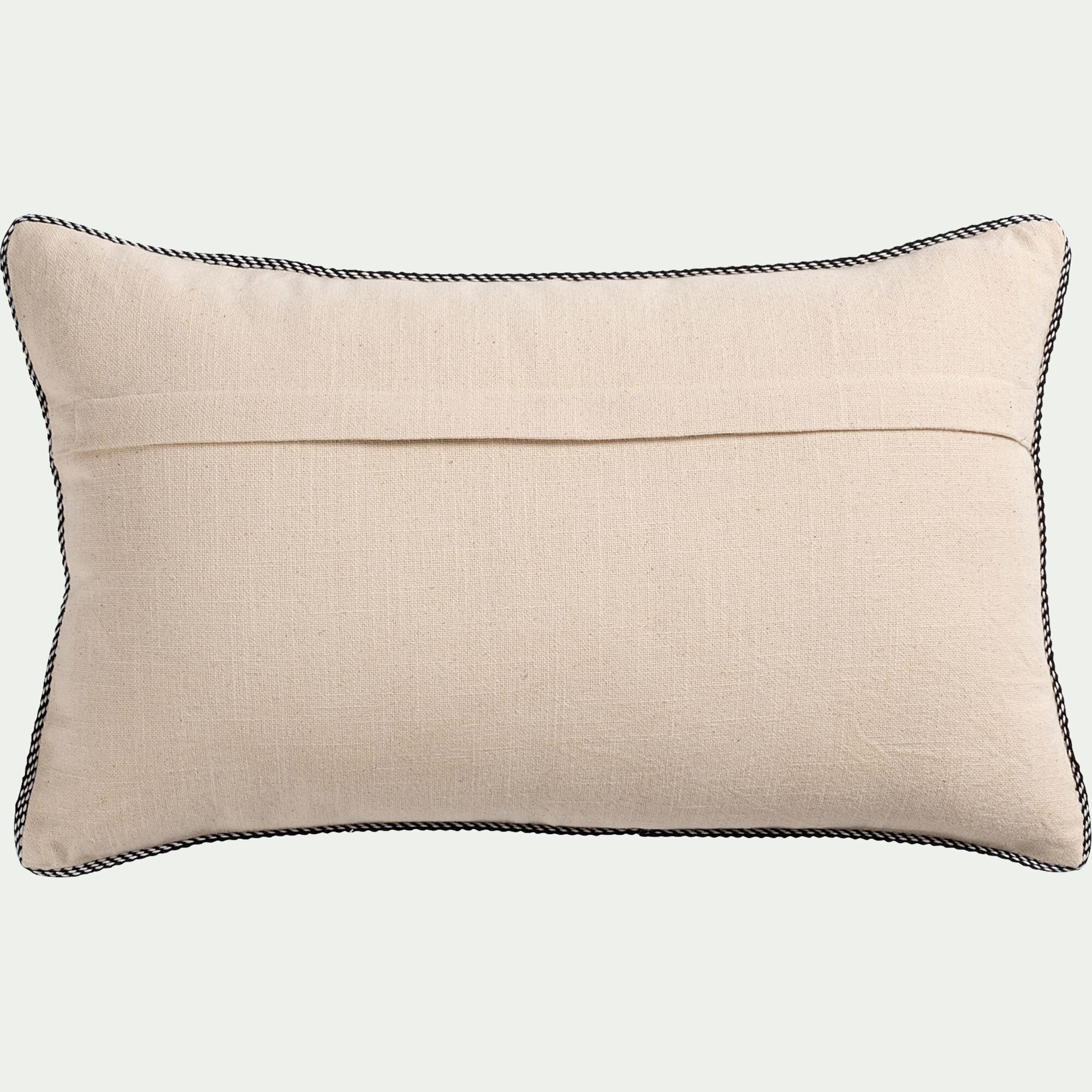 LILANE - Coussin brodé en coton 30x50cm - naturel