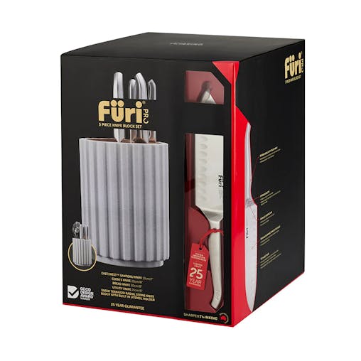 Furi Pro Radial 5pc Knife Block Set Snow Terrazzo 5 Piece