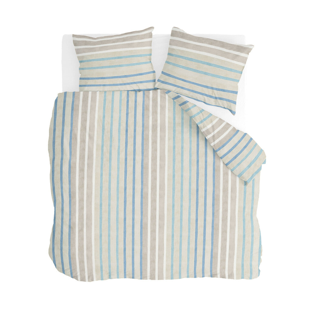 Walra - Dekbedovertrek Natural Stripes - 240x220 cm - Jade