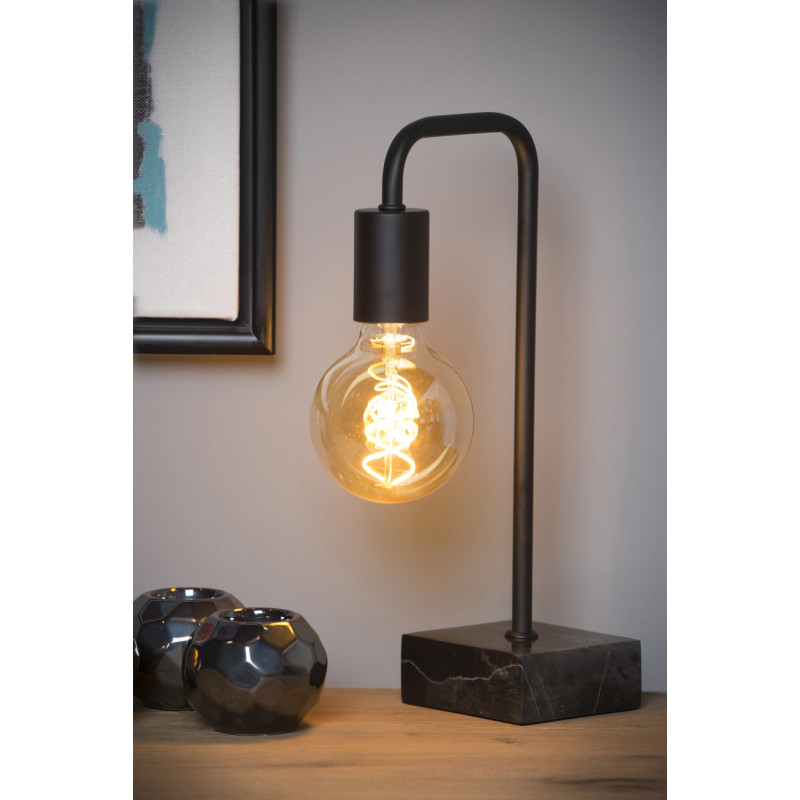 Lampe de table Lorin noire E27 40 W LUCIDE