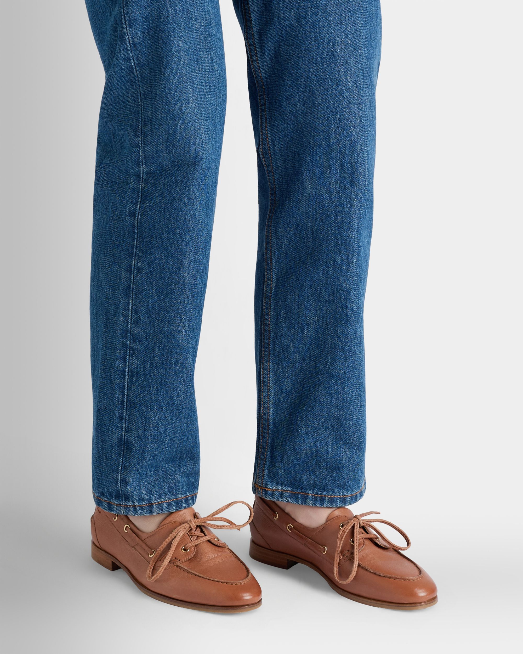Plume Mokassin aus Leder in Amber Brown