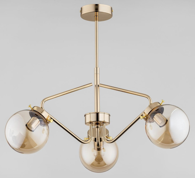Lampa wisząca mosiądz-złota BARSUM 3xE14x40W wym: 48x56x56 cm Alfa