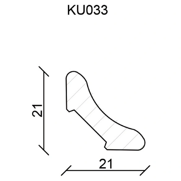 Hohlkehlleiste, Uni weiß, Kunststoff, LxHxT: 240 x 2,1 x 2,1 cm