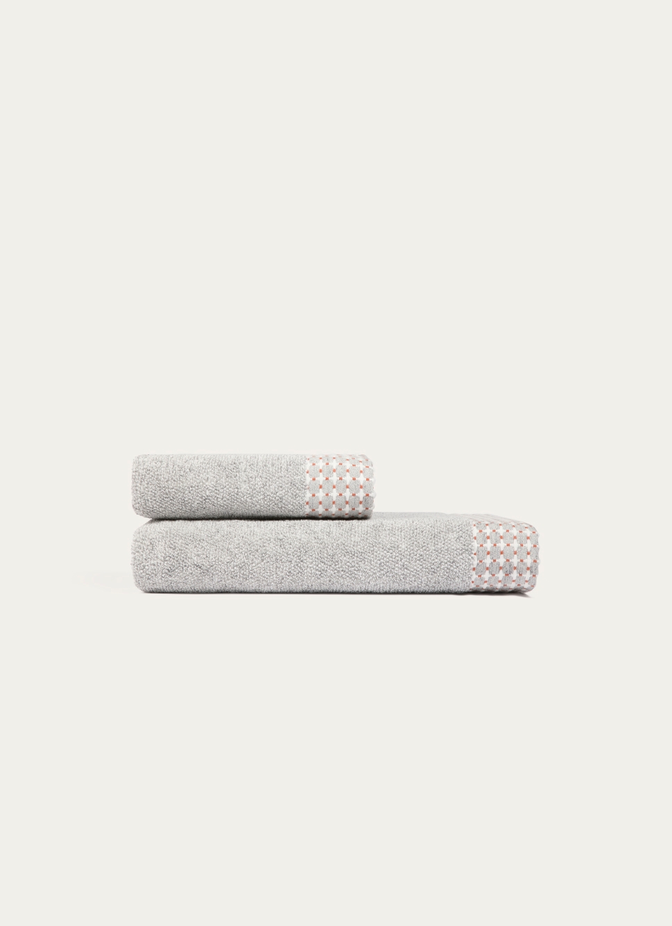 SERVIETTE DE TOILETTE CHINÉE à BORDURE FANTAISIE GRIS