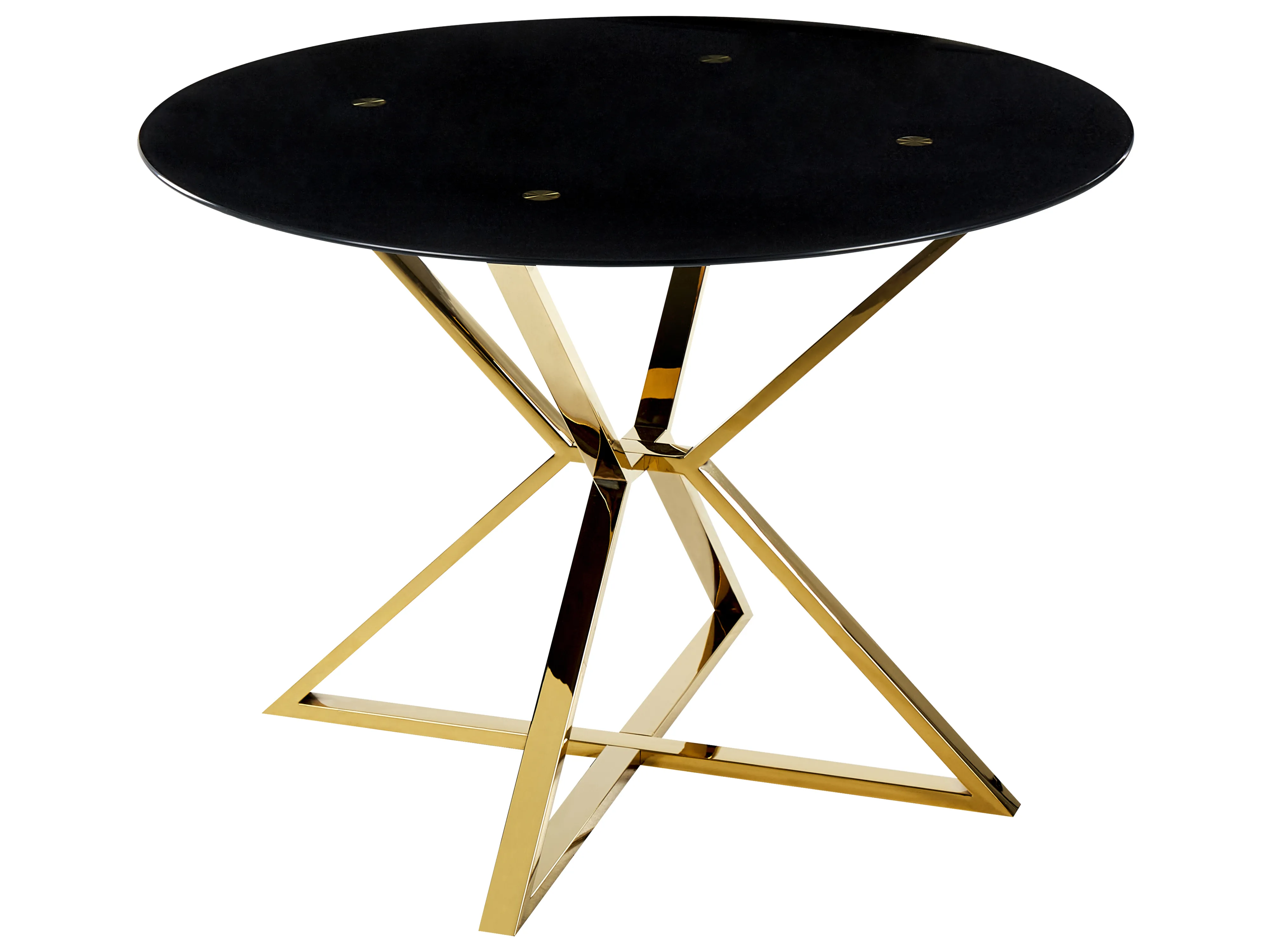 Dining Table BOSCO Black 105 cm 105 cm Tempered Glass