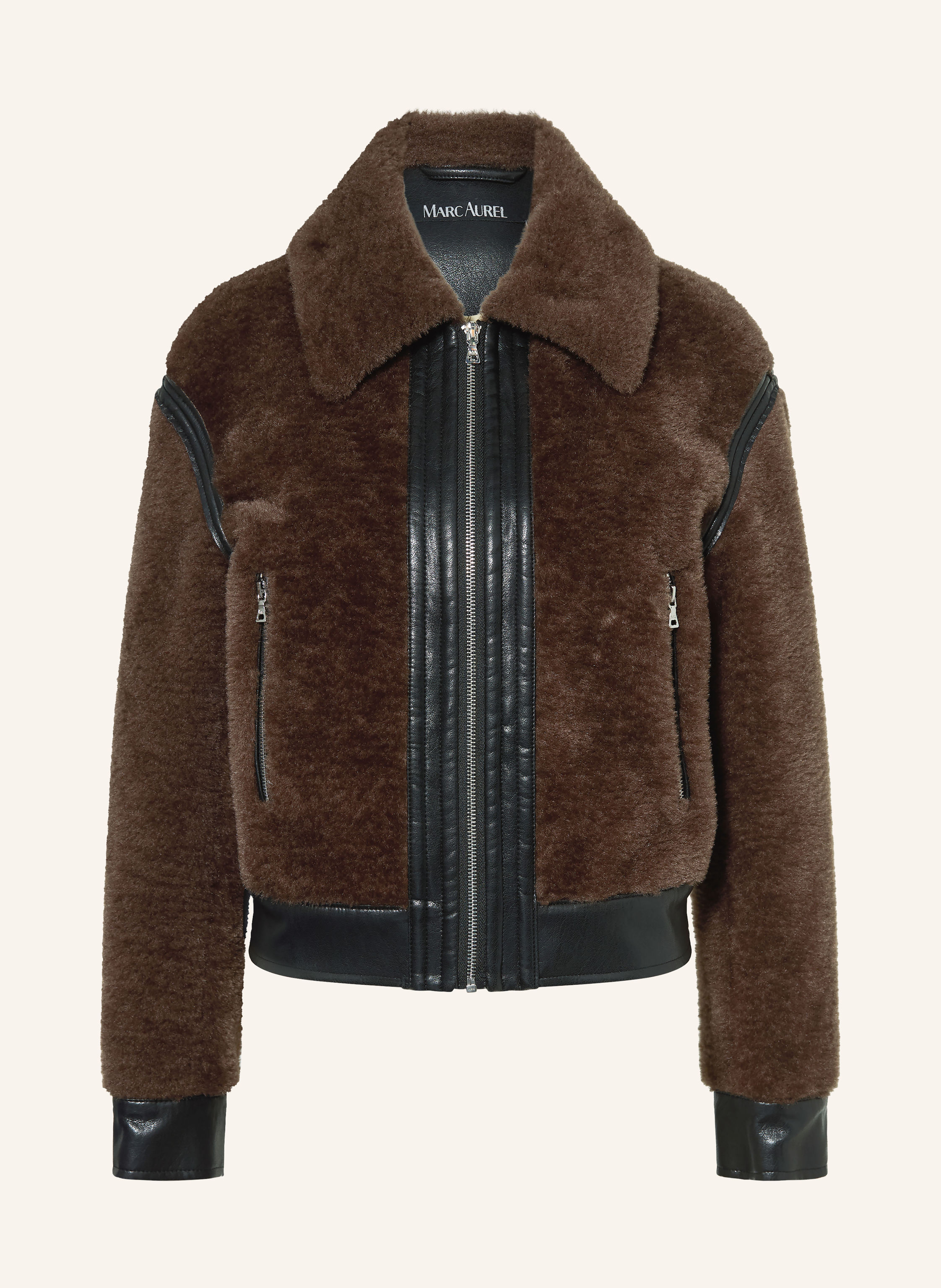 MARC AUREL Kunstfell-Jacke im Materialmix