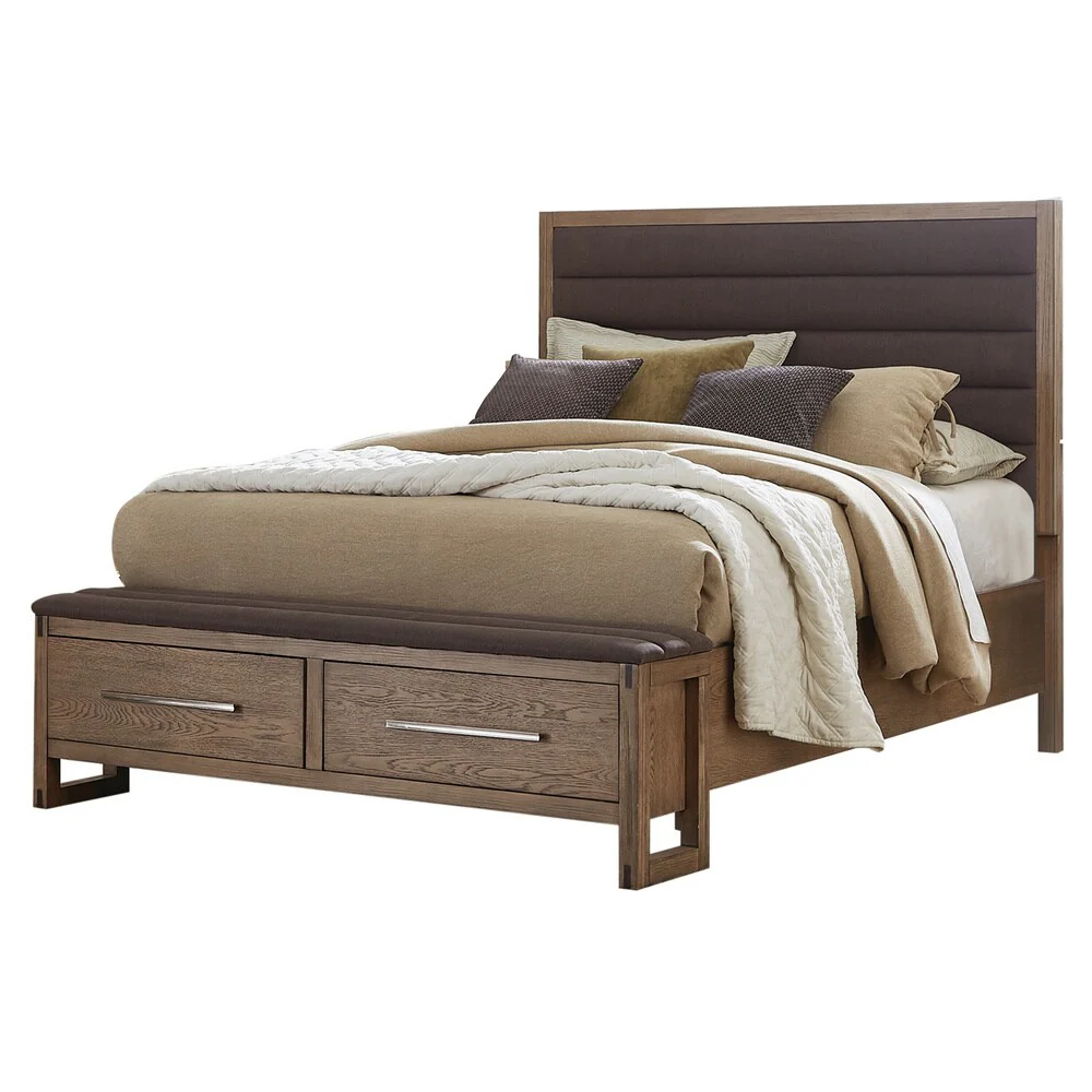 Strick & Bolton Ingram Grey Oak 4-piece Bedroom Set with Glass Top Nightstand