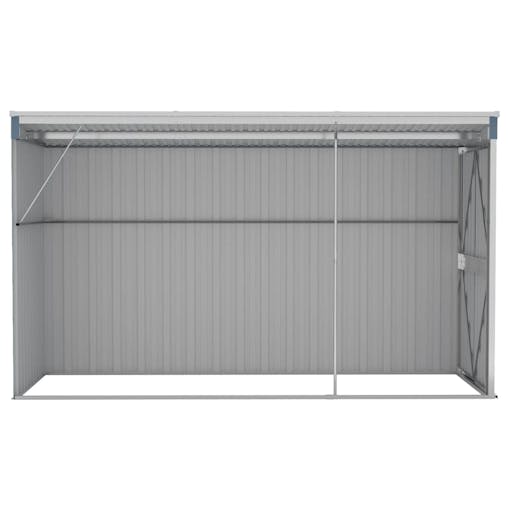 NNEVL Wall-mounted Garden Shed Grey 118x288x178 cm Galvanised Steel