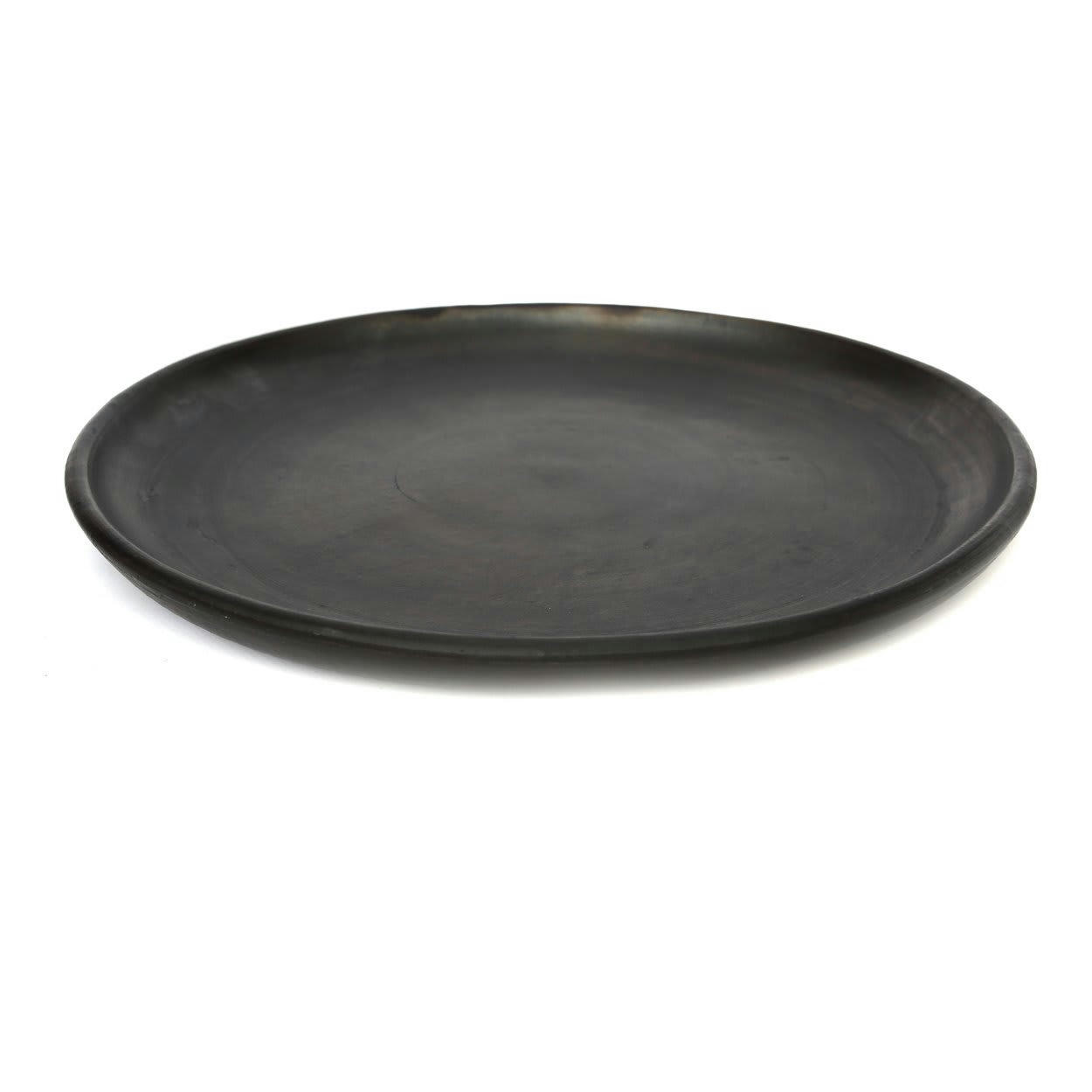 BURNED - Assiette en terracotta noire grande
