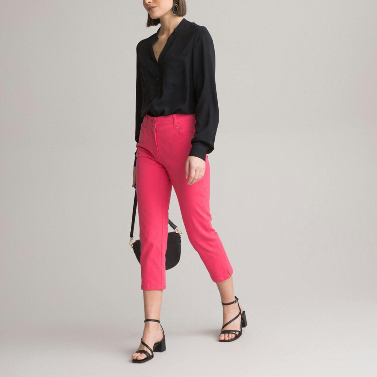 Tunique droite col V, toile fluide