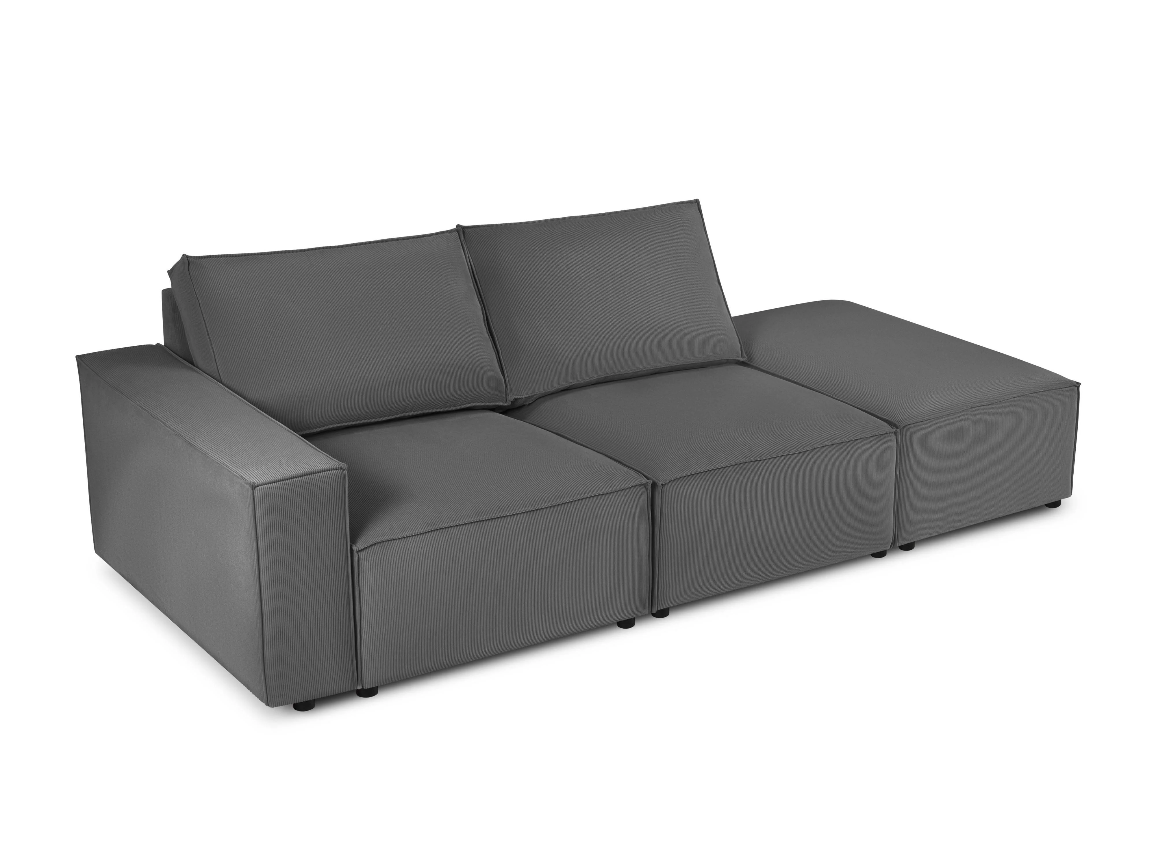 Modulair 3-zitselement Carlo rechts ribstof