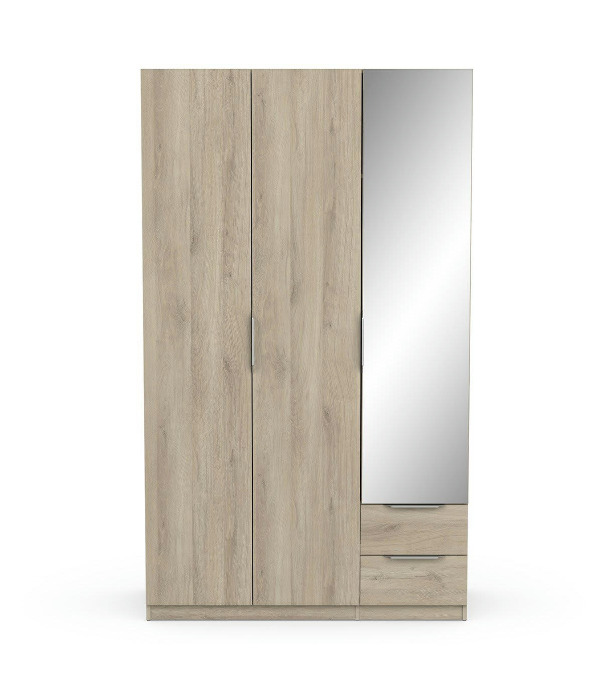 GHOST - Armoire 3 portes, 2 tiroirs et 1 miroir - L119,4 cm