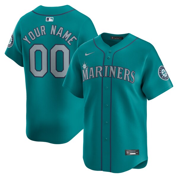 Seattle Mariners Nike  Alternate Limited Custom Jersey – Aqua