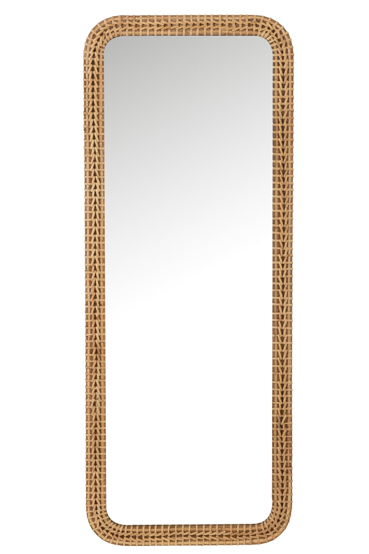 J-Line spiegel Rechthoek - spar/glas - natruel - 48 x 122.5 cm