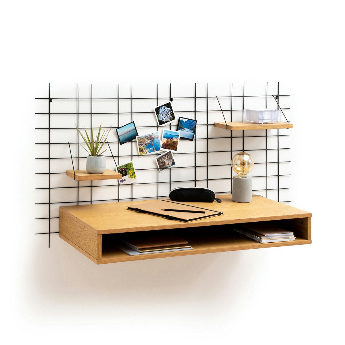 Bureau mural avec support métal Trigala