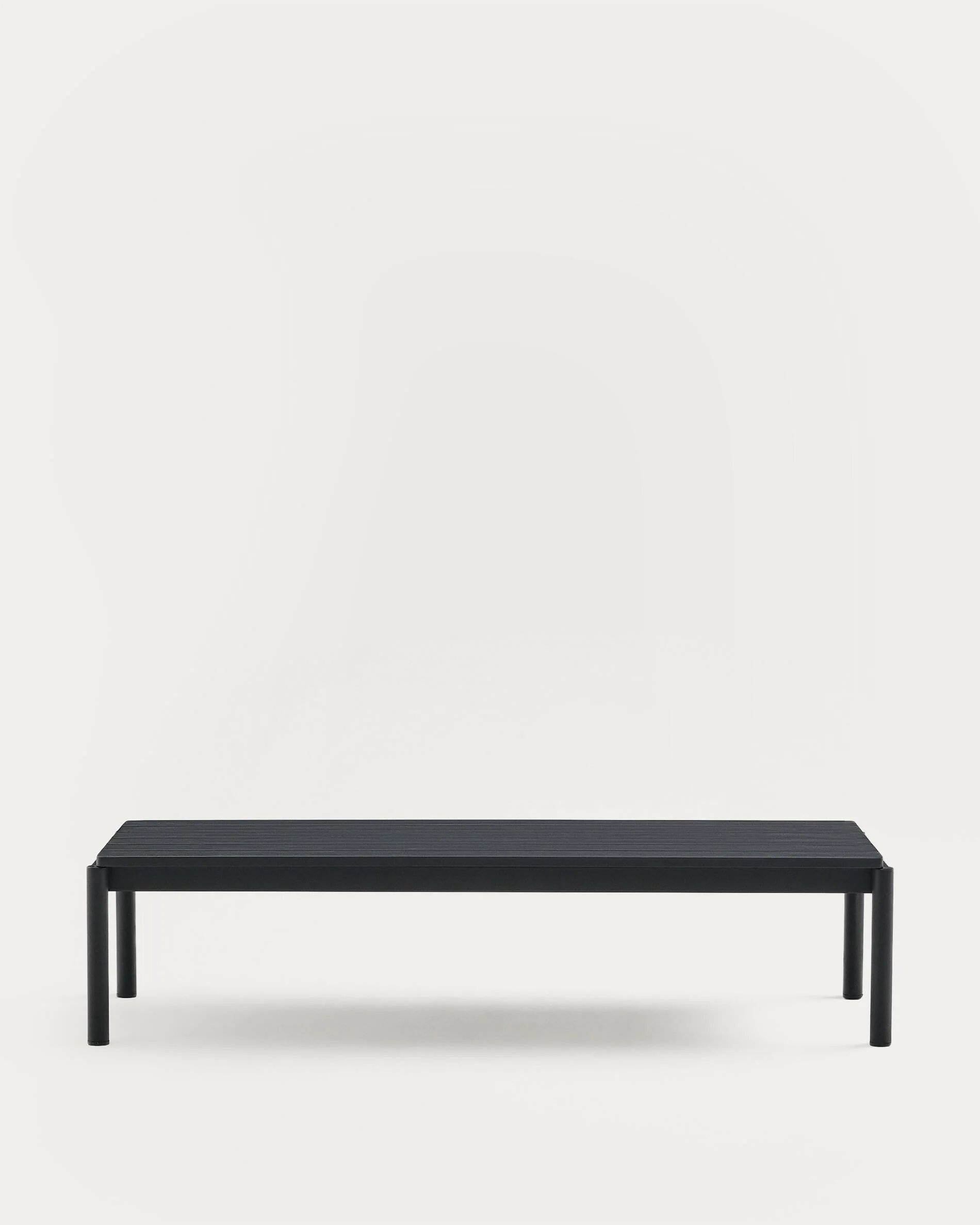 Sorells coffee table in grey aluminum 63 x 144,6 cm