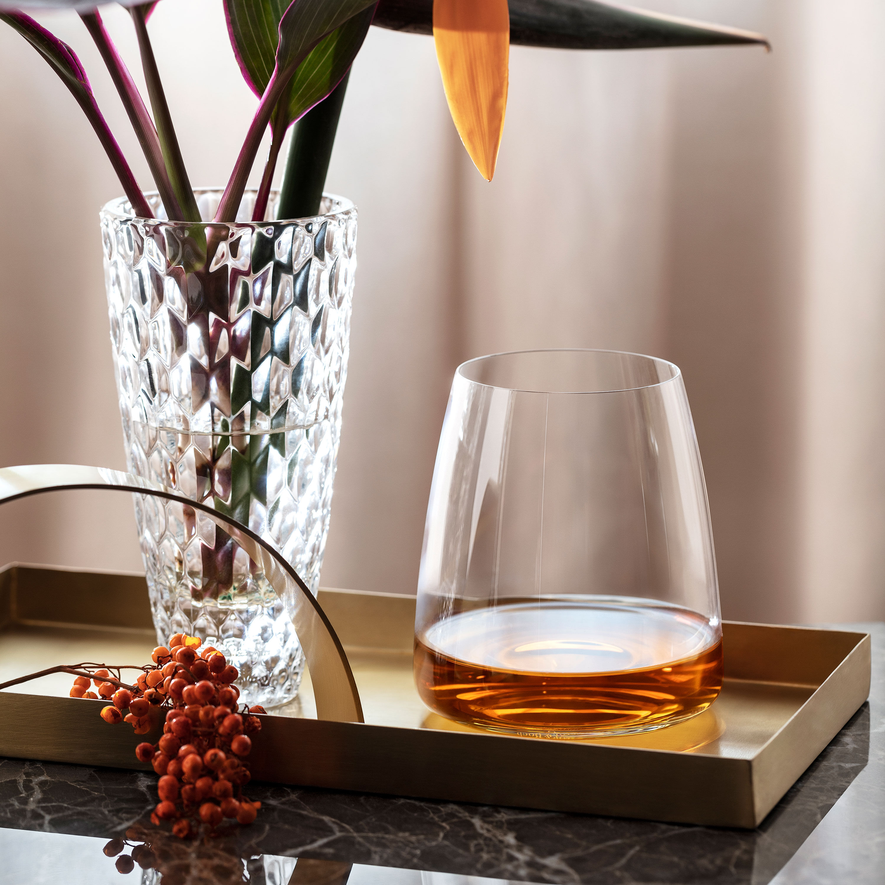MetroChic Water glass - Clear, 10.2 oz, crystal glass