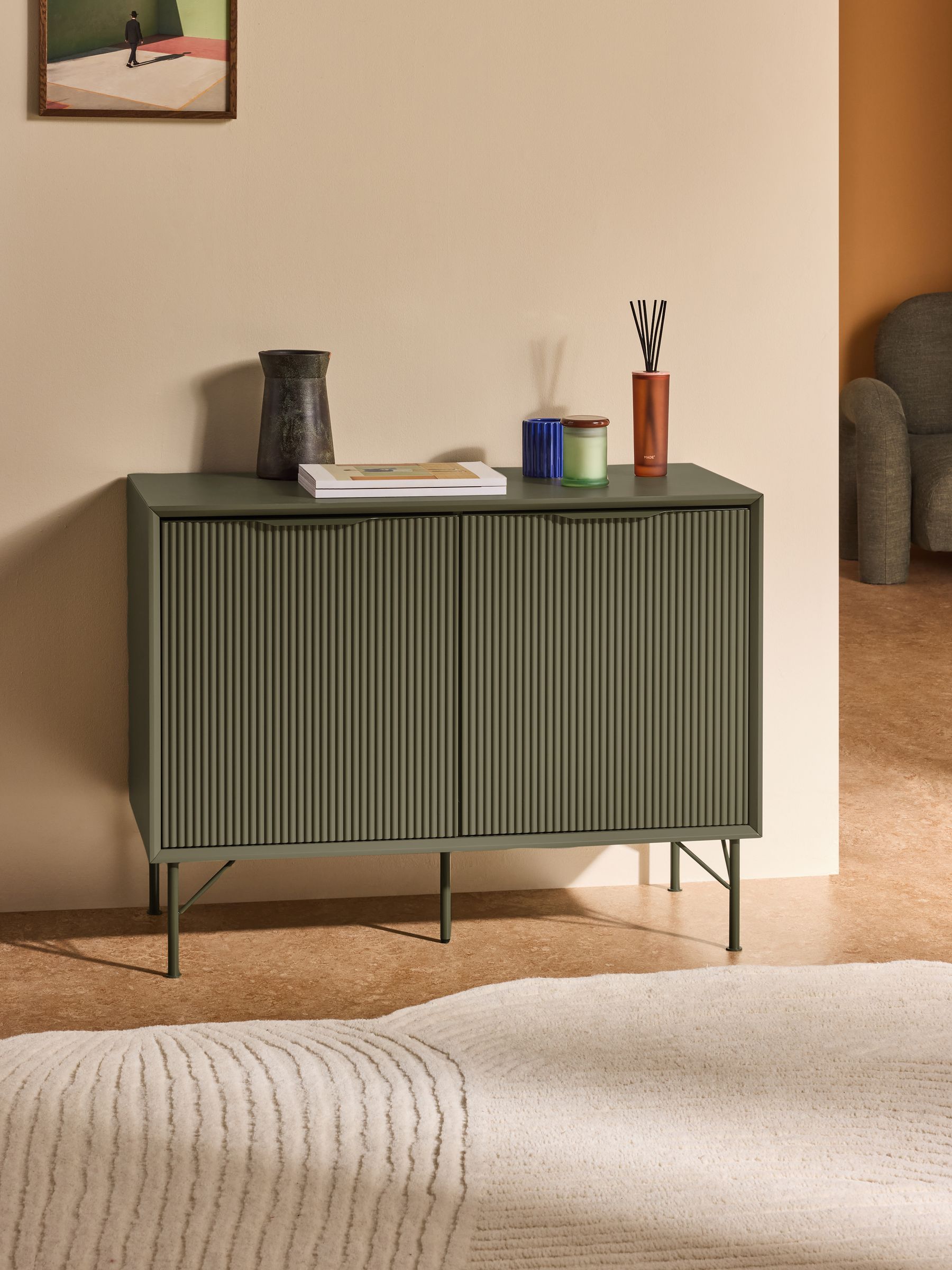 Elian Small Painted Sideboard in Green