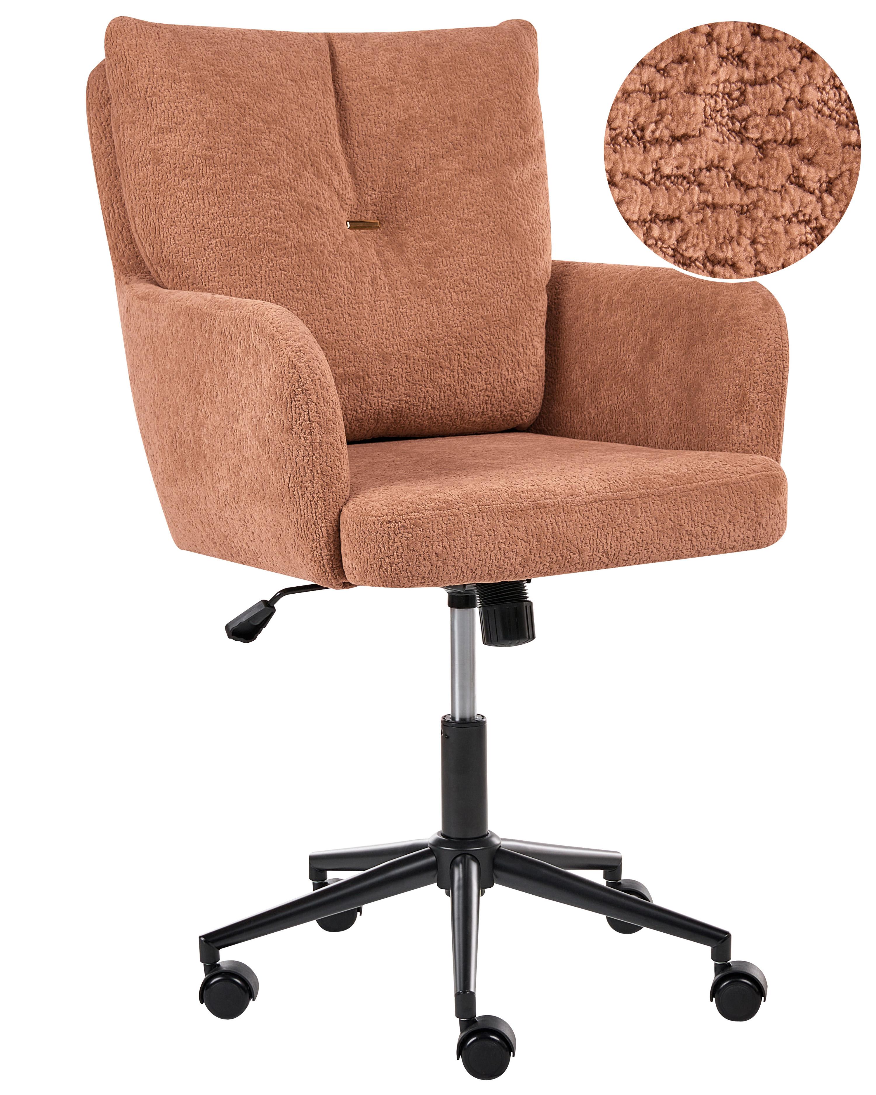 Desk Chair ALPINE Fabric Golden Brown
