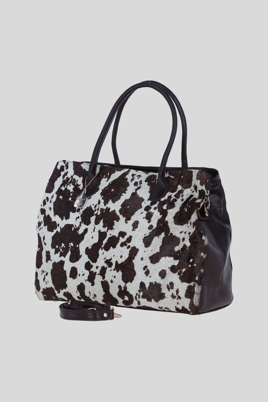 Ashwood Leather Leather Hair-on-Hide Large Handbag with Detachable Strap