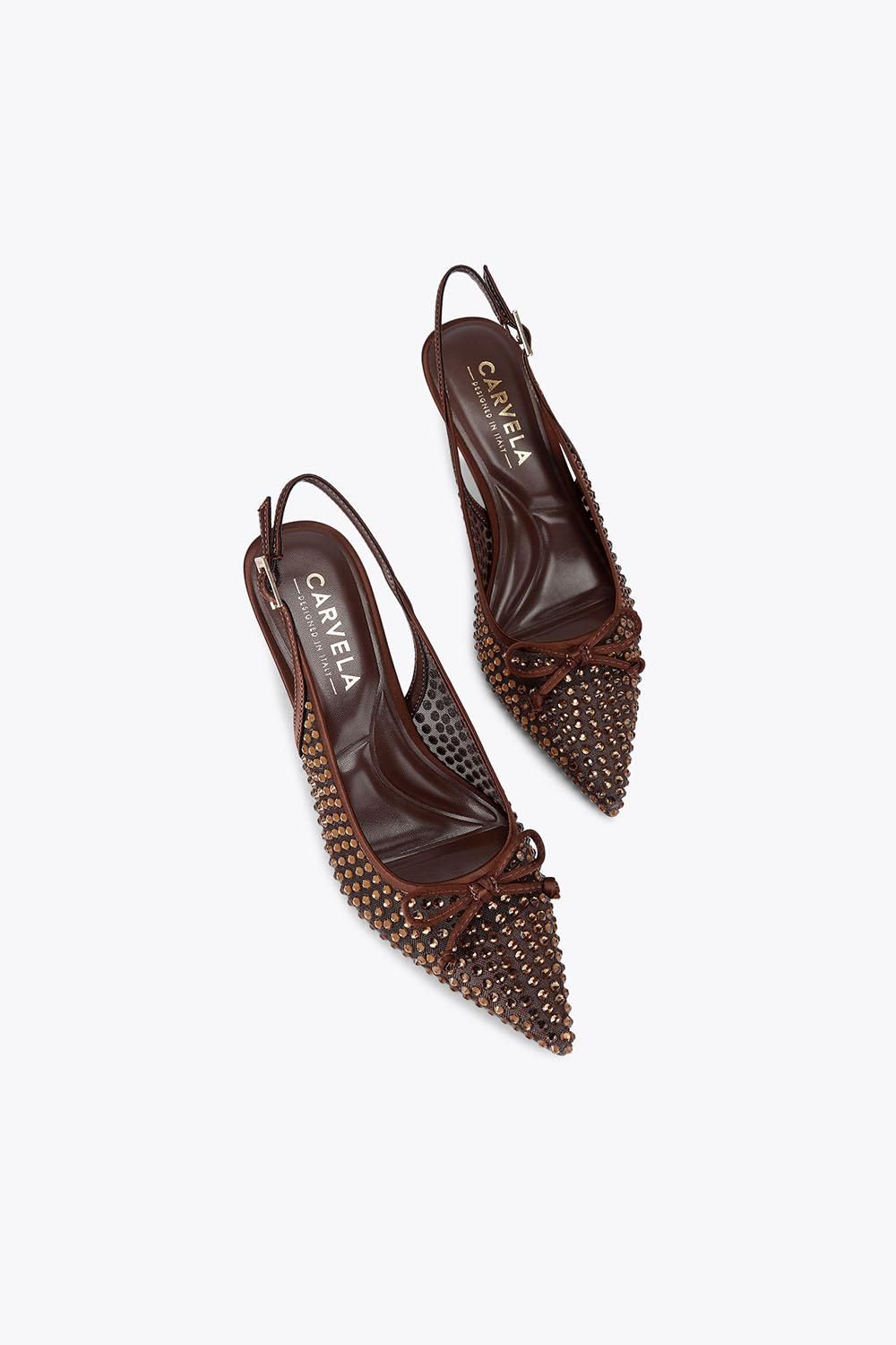 Carvela Positano Sling Low Jewel' Fabric Heels