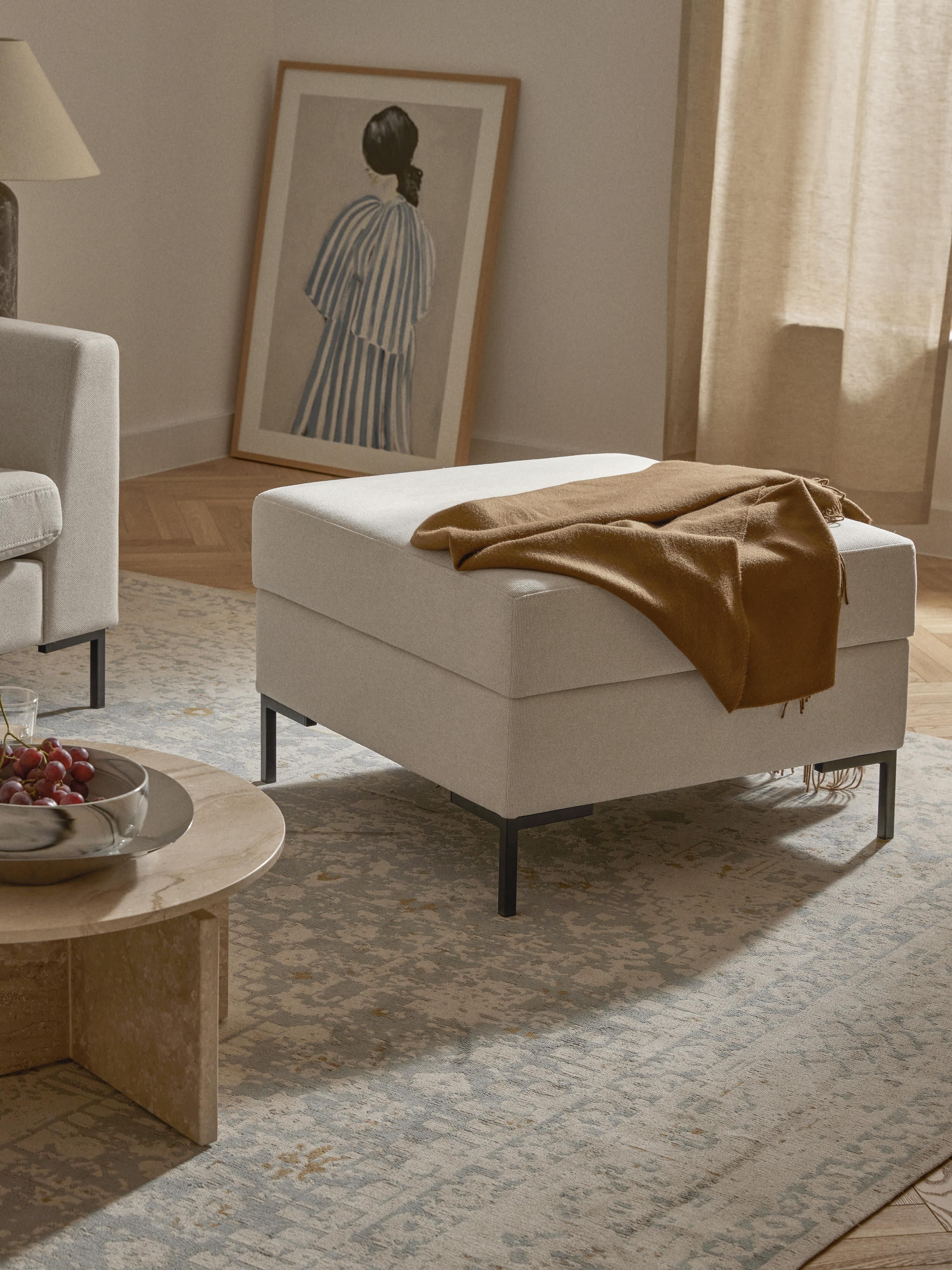 Sofa-Hocker Luna mit Stauraum