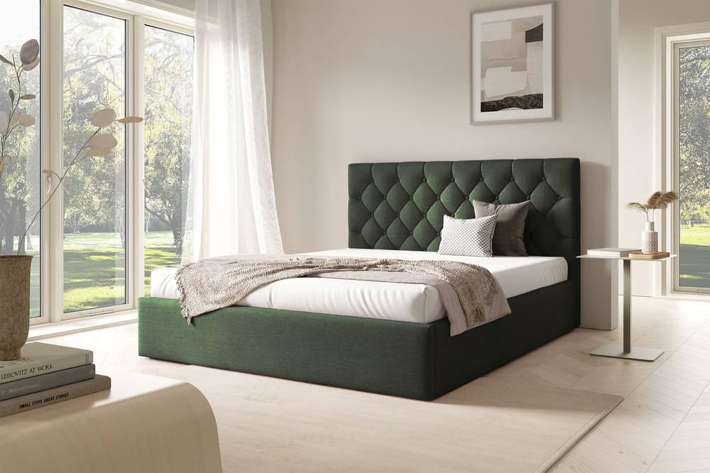 Bedframe 180x200 cm Aurelia fluweel met opbergruimte