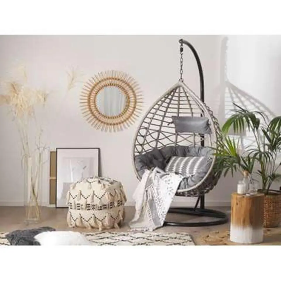 ARSITA - Hangstoel - Grijs - 100 cm - PE rotan