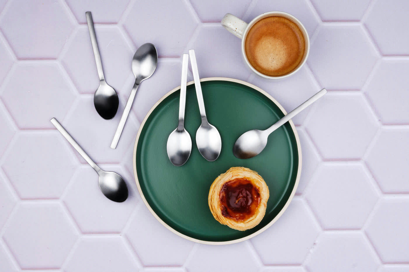 NUDE - Lot de 6 petites cuillères en inox argent