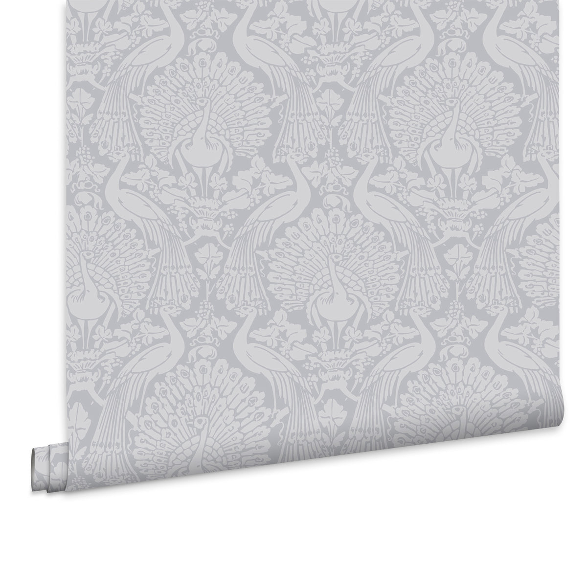Laura Ashley Vliesbehang - Peacock Damask Pale Slate - 10mx52cm