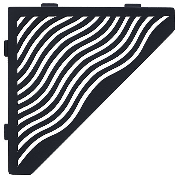 Etagère de douche en acier inox noir 24,7 x 20,4 x 2,9 cm x 2 mm - Pentagone design Aqua - fixation sans perçage