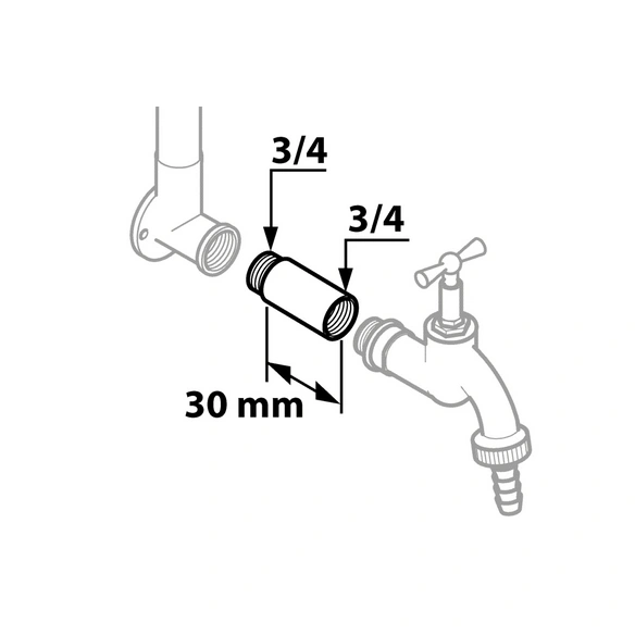 Hahnverlängerung, Messing