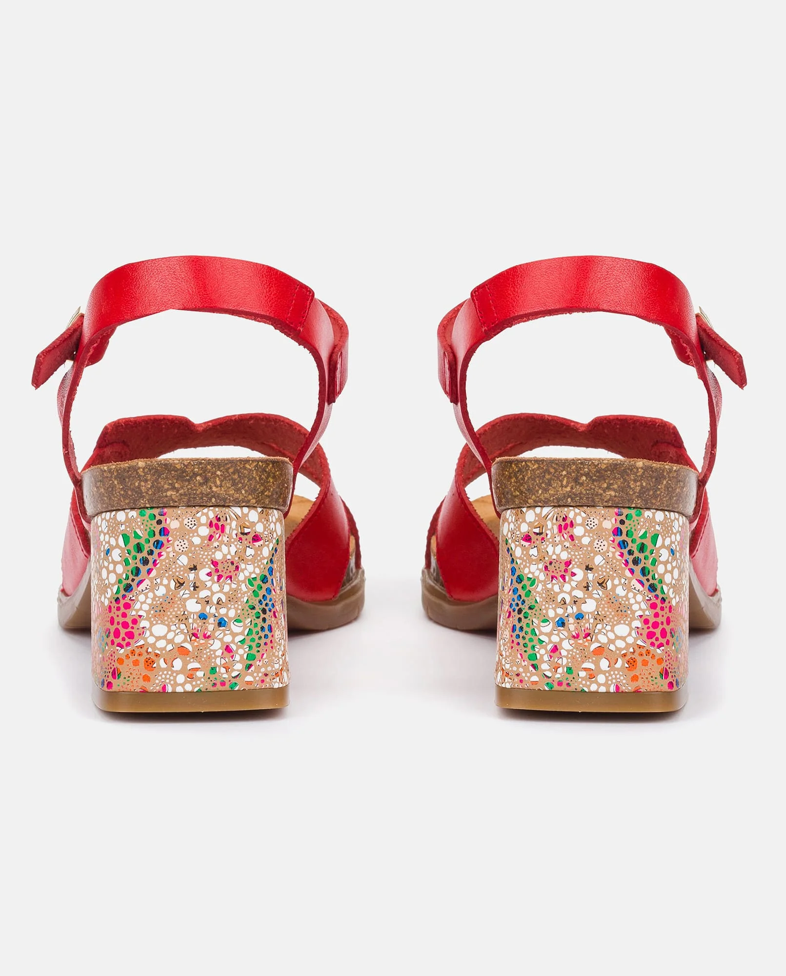 Sandalia de tacón Zahara 013 rojo