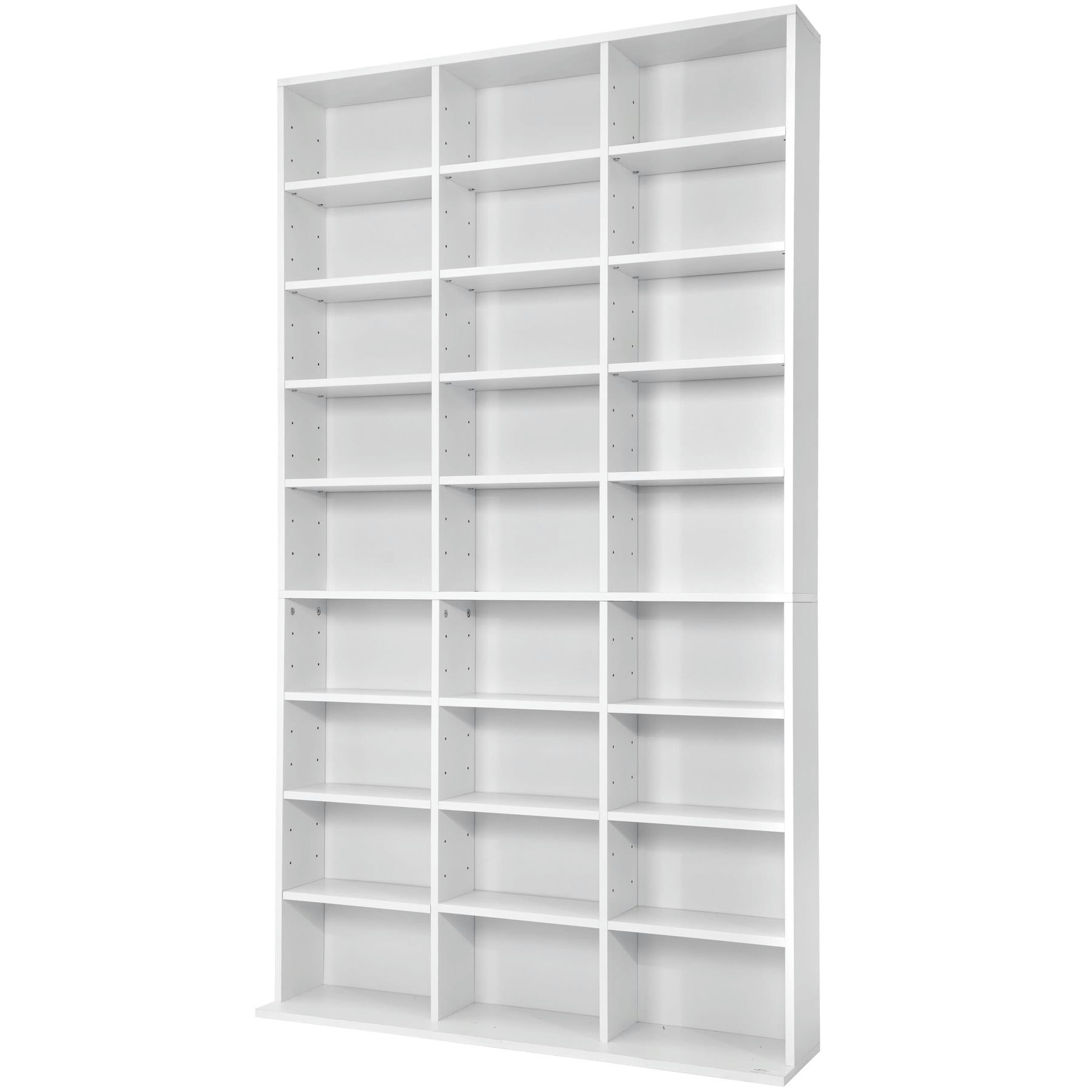 - Étagères de rangement ajustables effet bois blanc