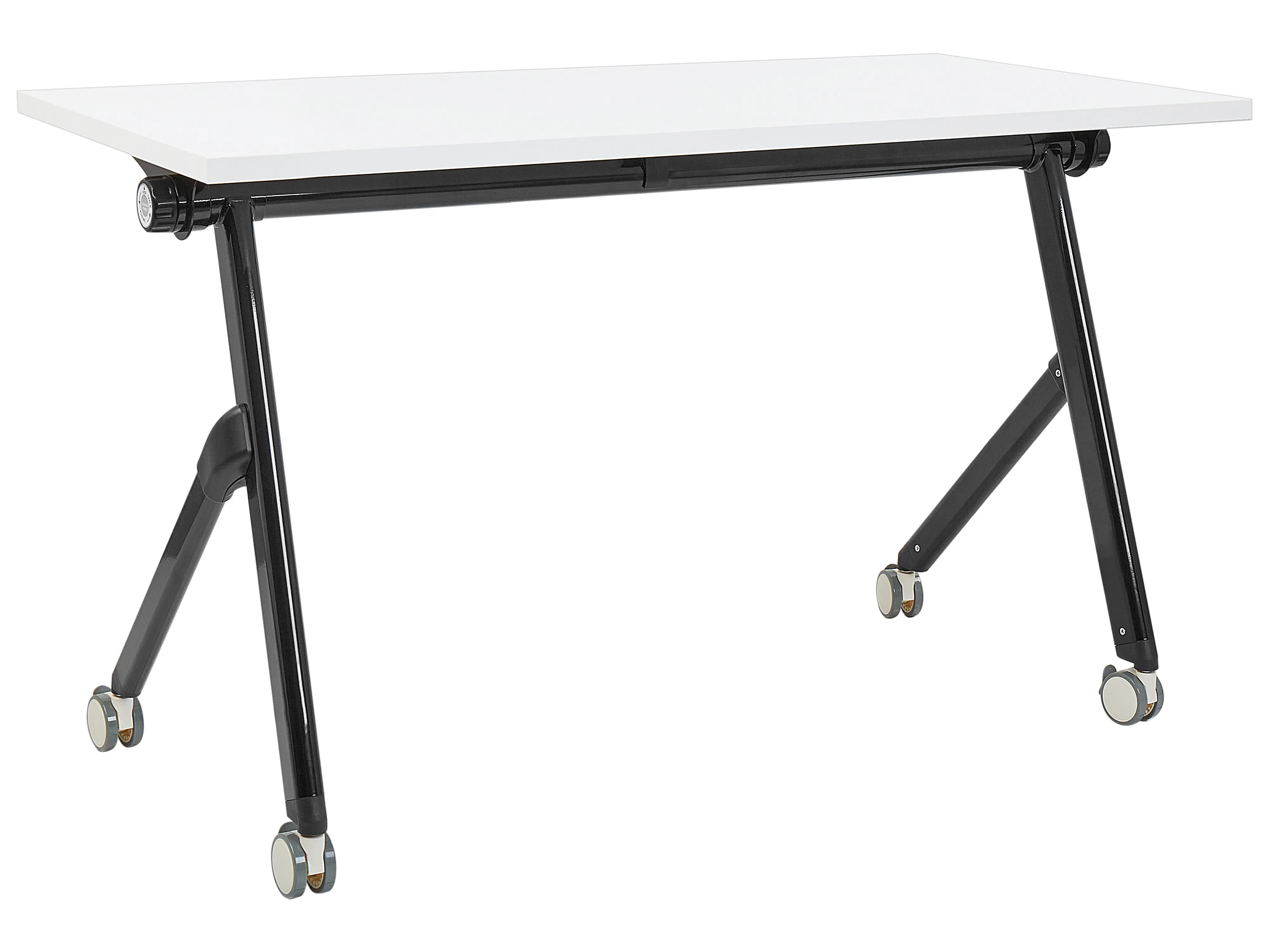 Foldable Office Desk BENDI White 120 cm 60 cm with Wheels