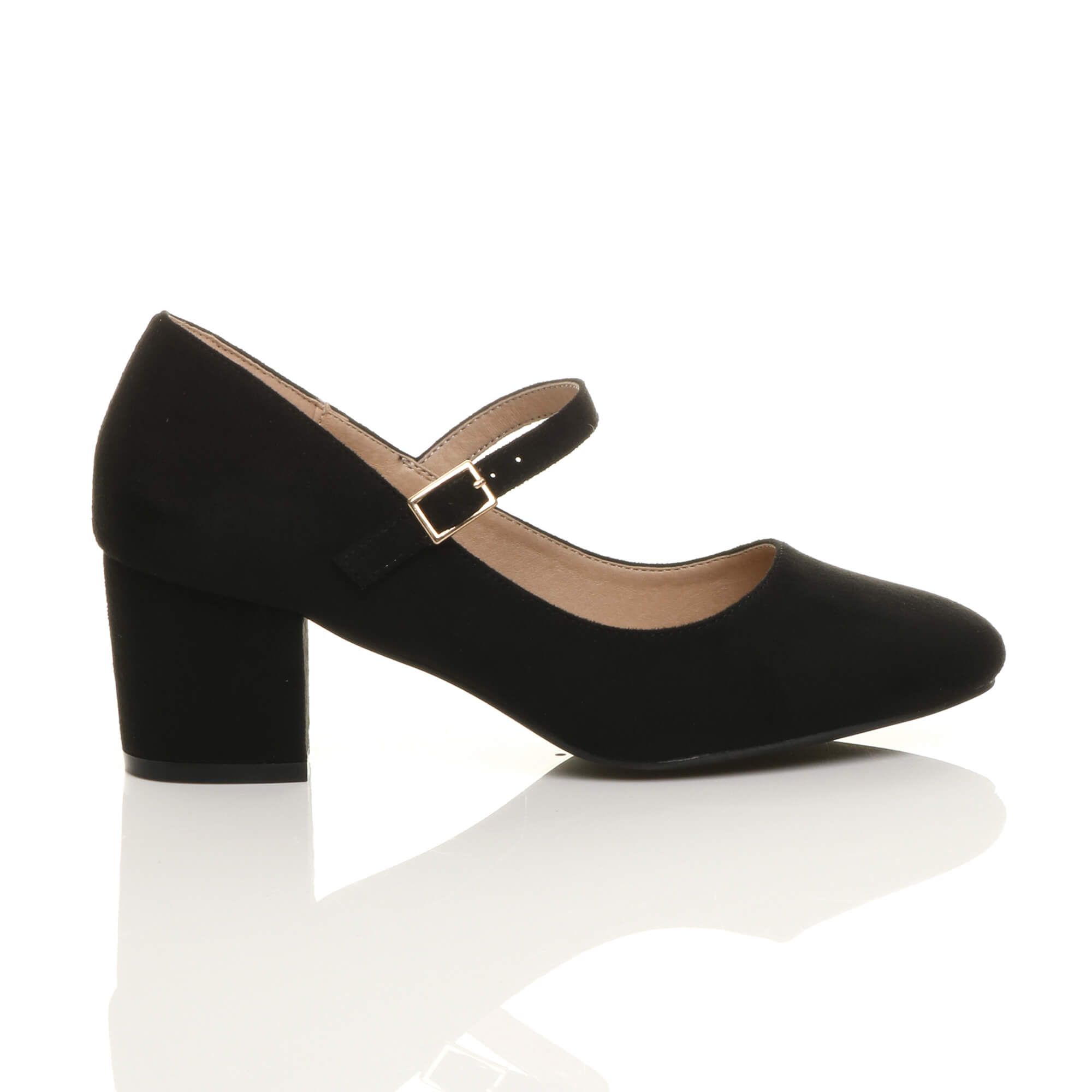 AJVANI Mid Block Heel Mary Jane Court Shoes