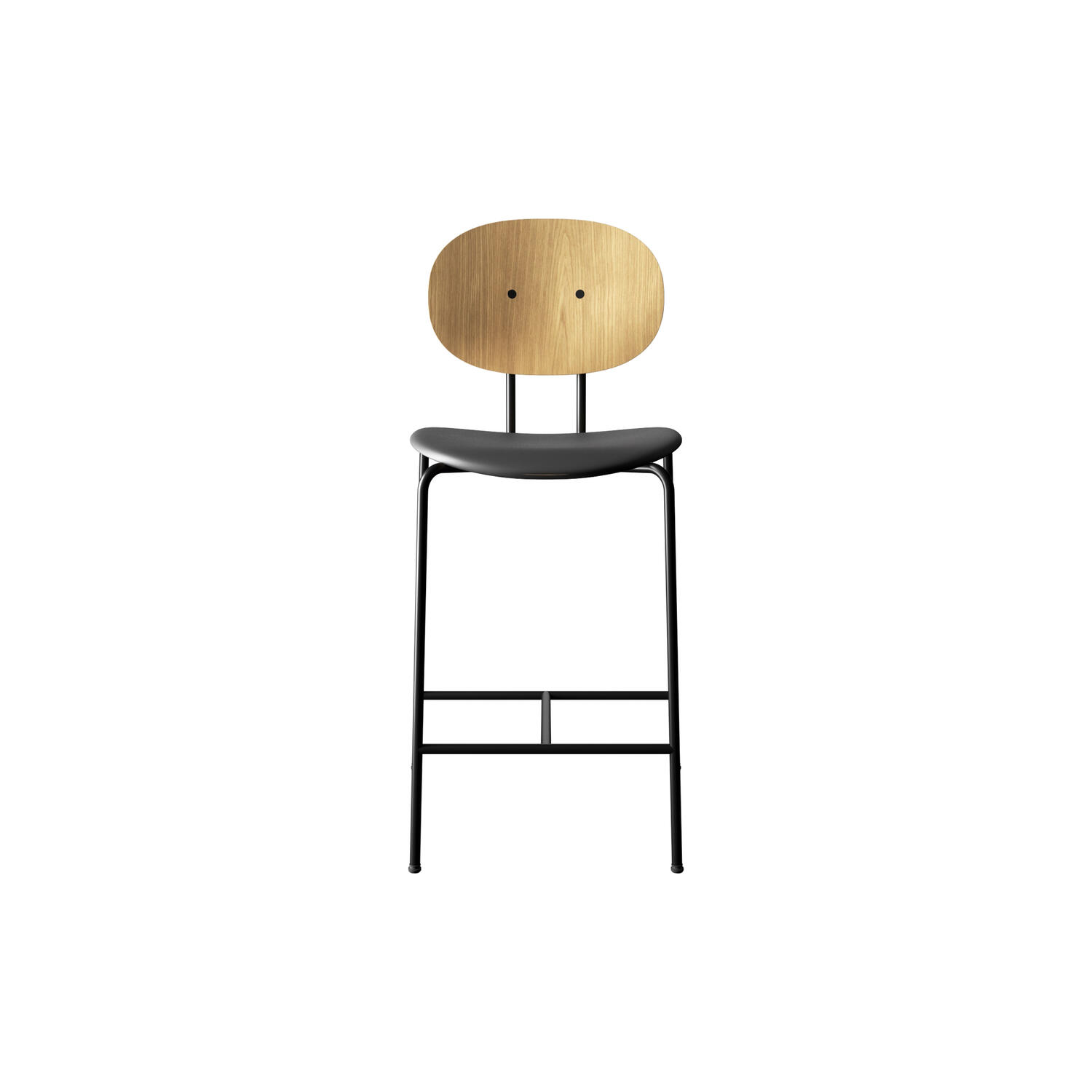 PIET HEIN Counter Chair, hvidpigmenteret eg//Solid Black 509