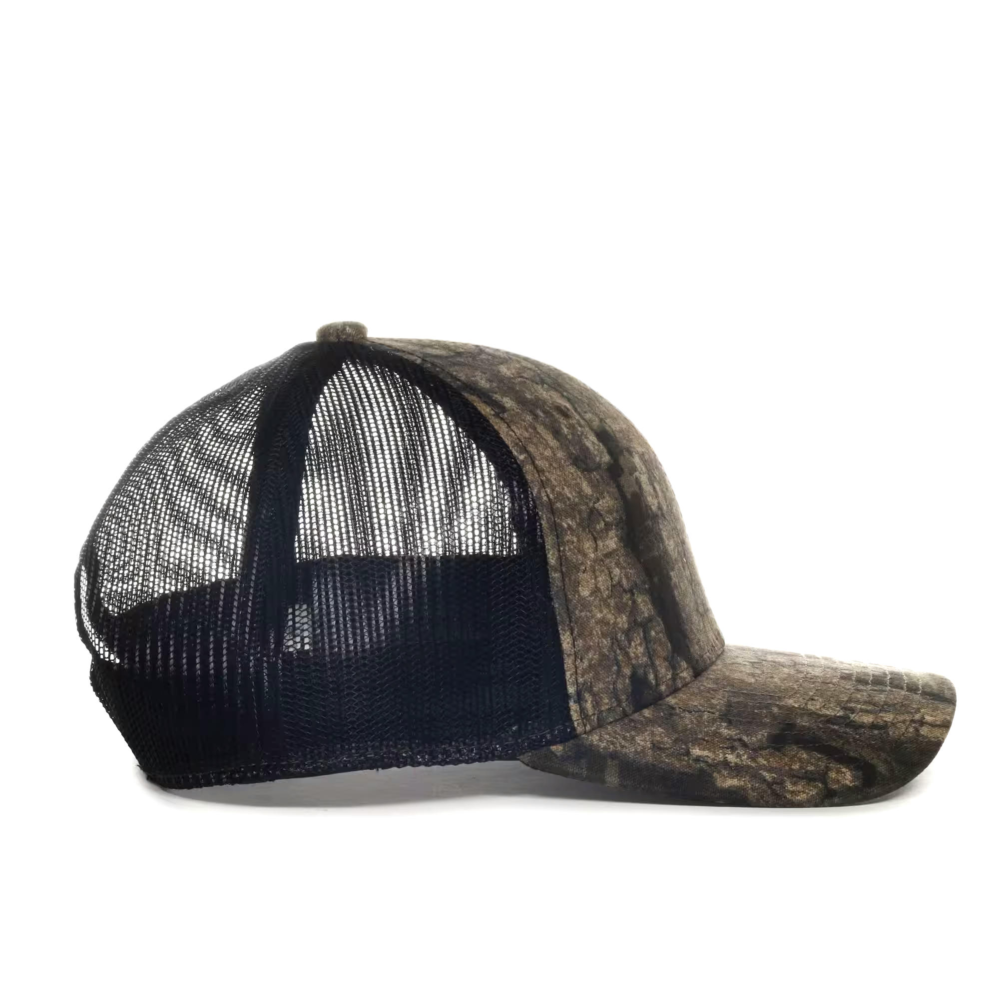 Huntshield Silicone Patch Mesh Back Baseball Cap with Snap Closure, Realtree Timber/Black, One Size