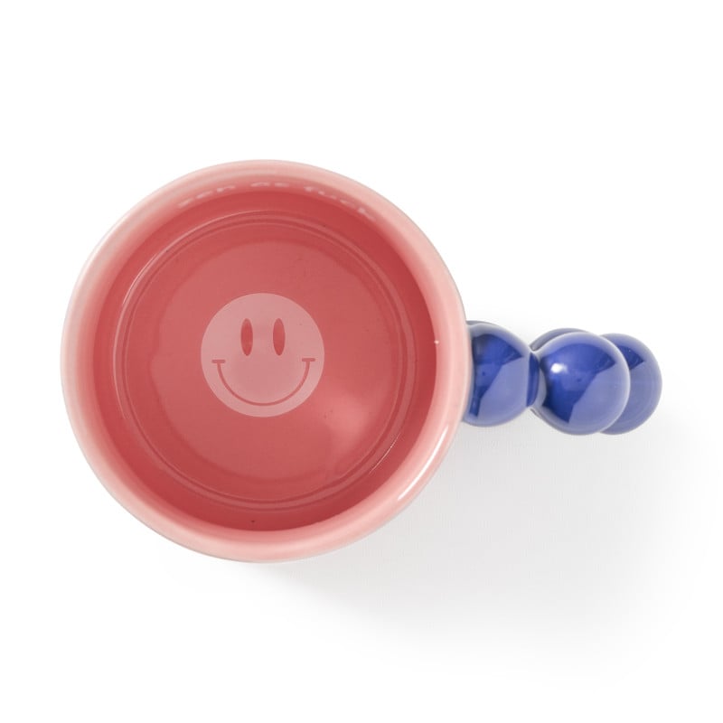 Mok smiley - roze/blauw - 300 ml - Happy at Home by Sanny