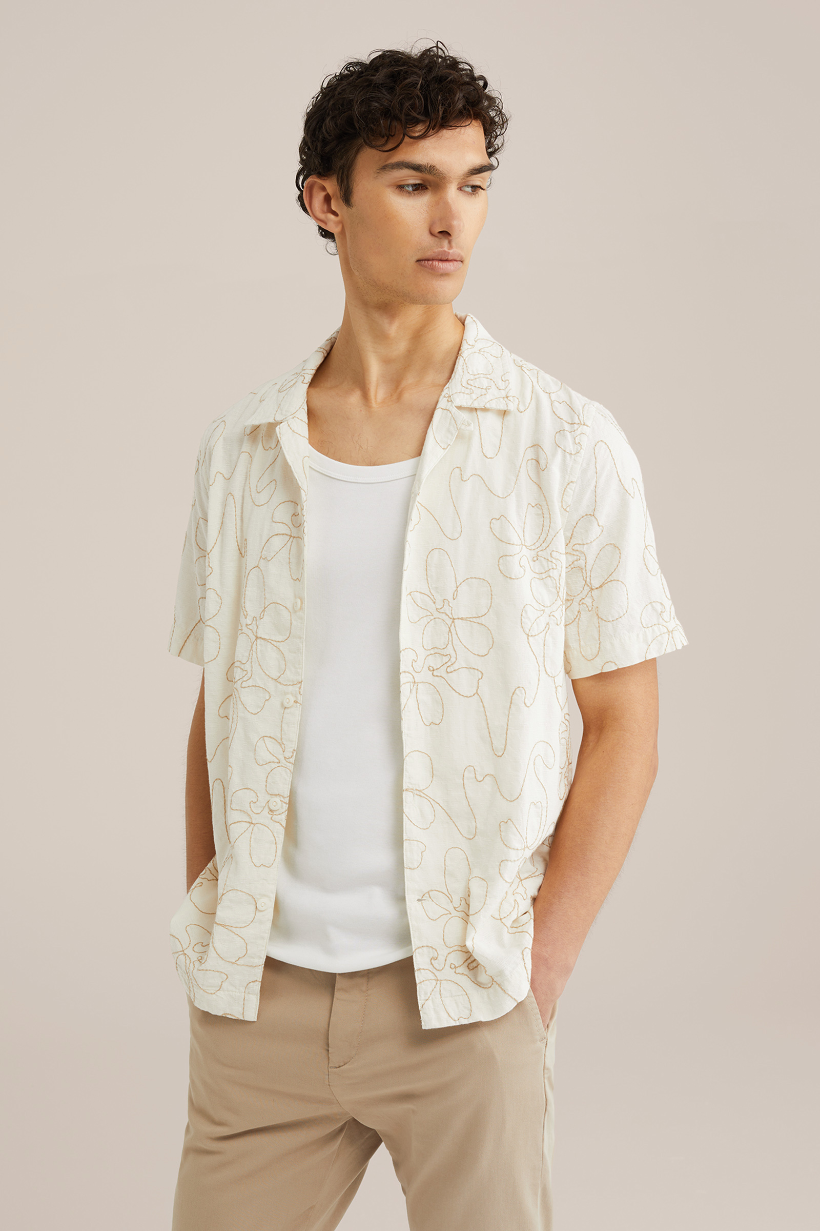 Heren Regular fit overhemd met embroideries