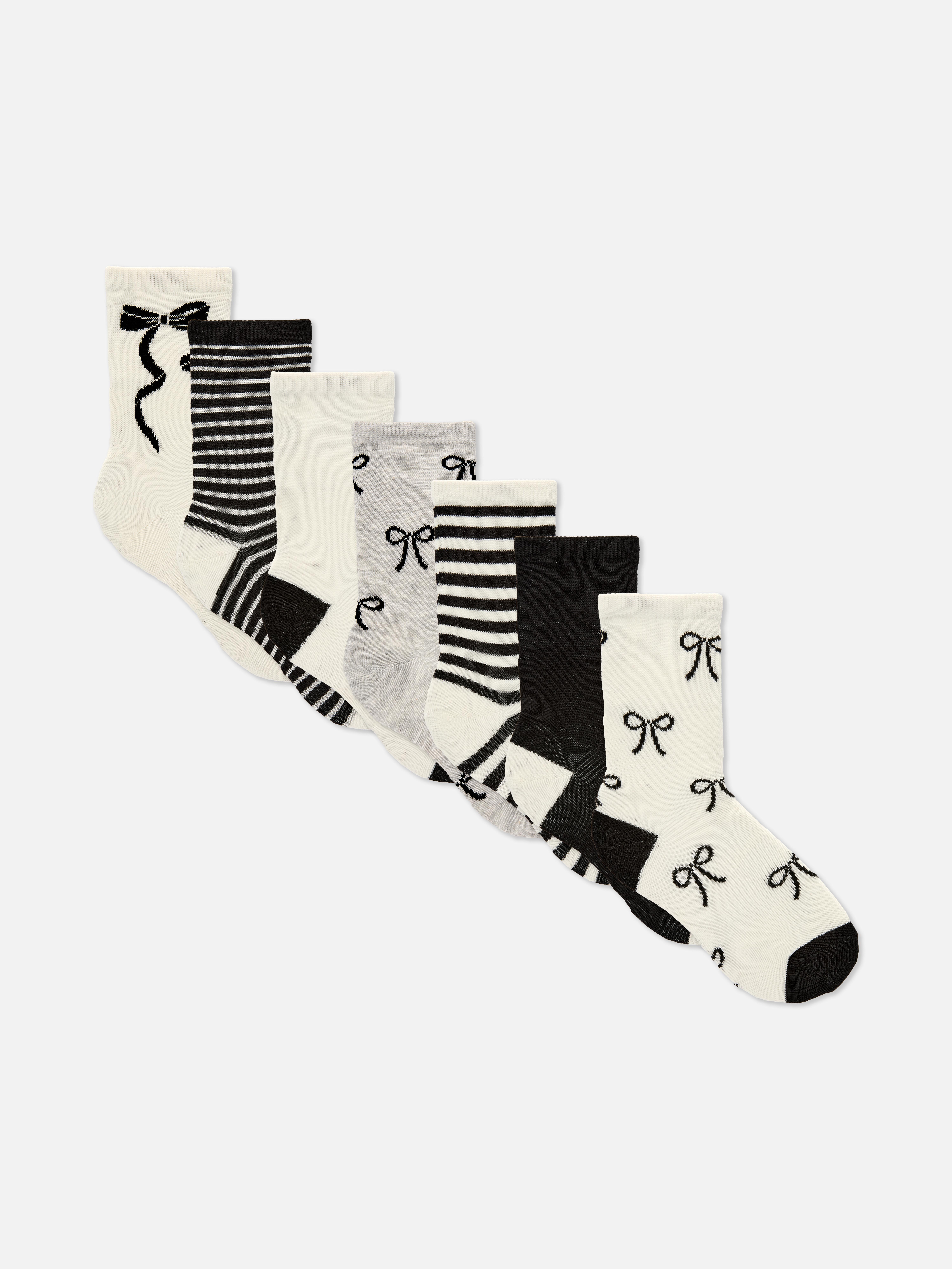 7pk Bow Ankle Socks