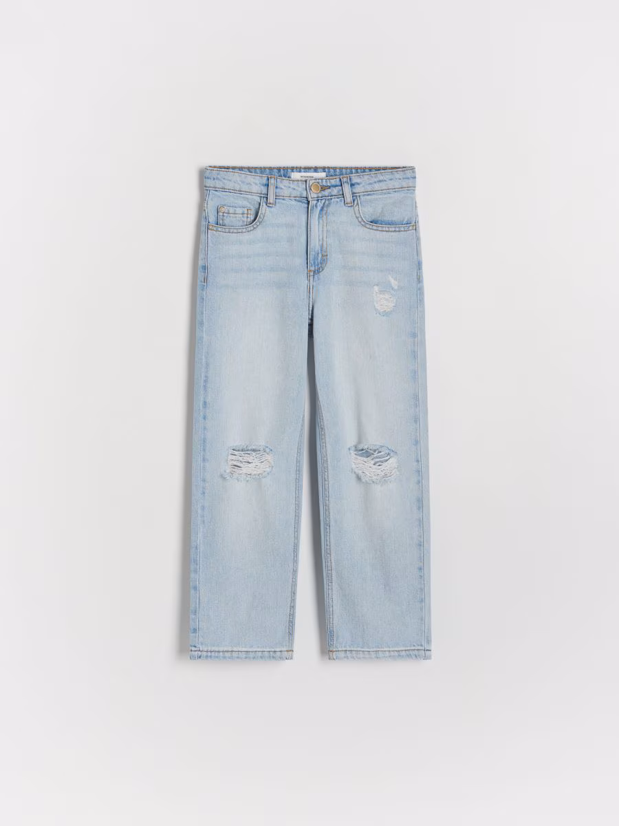 Ripped Straight Jeans