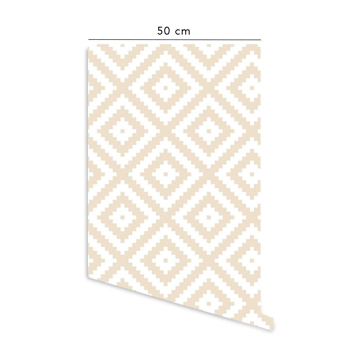 ETHNICCHIC - Papier peint vinyle adhésif ethnique chic sable 50x300 cm