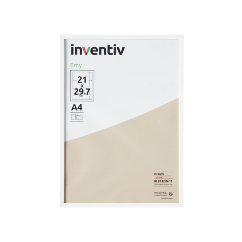 Cadre PVC blanc 21 x 29,7 cm INVENTIV