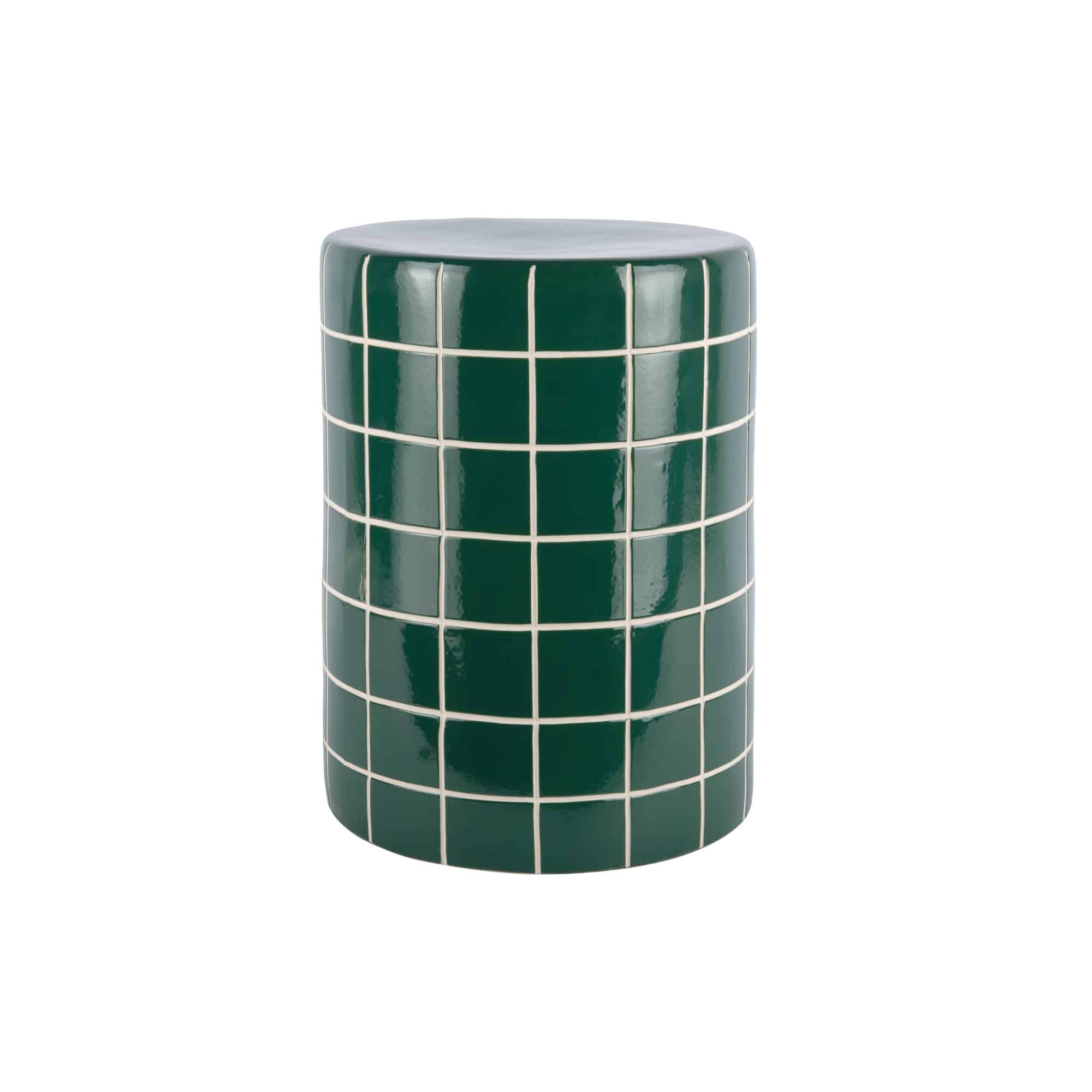 Leitmotiv bijzettafel Retro Tiles High - groen - Ø33cm
