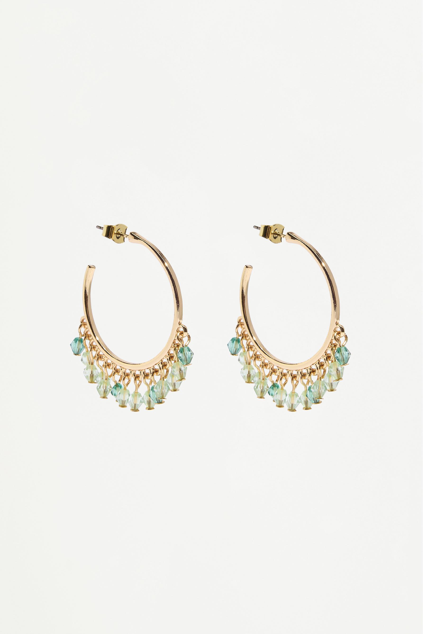 Pendientes aro abalorios
