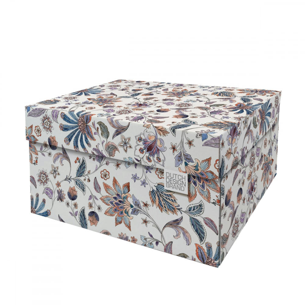FLOWER AQUAREL - Boite de rangement carton multicolore 39,5x32x21cm