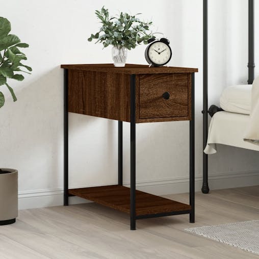 NNEVL Bedside Cabinet Brown Oak 30x60x60 cm Engineered Wood